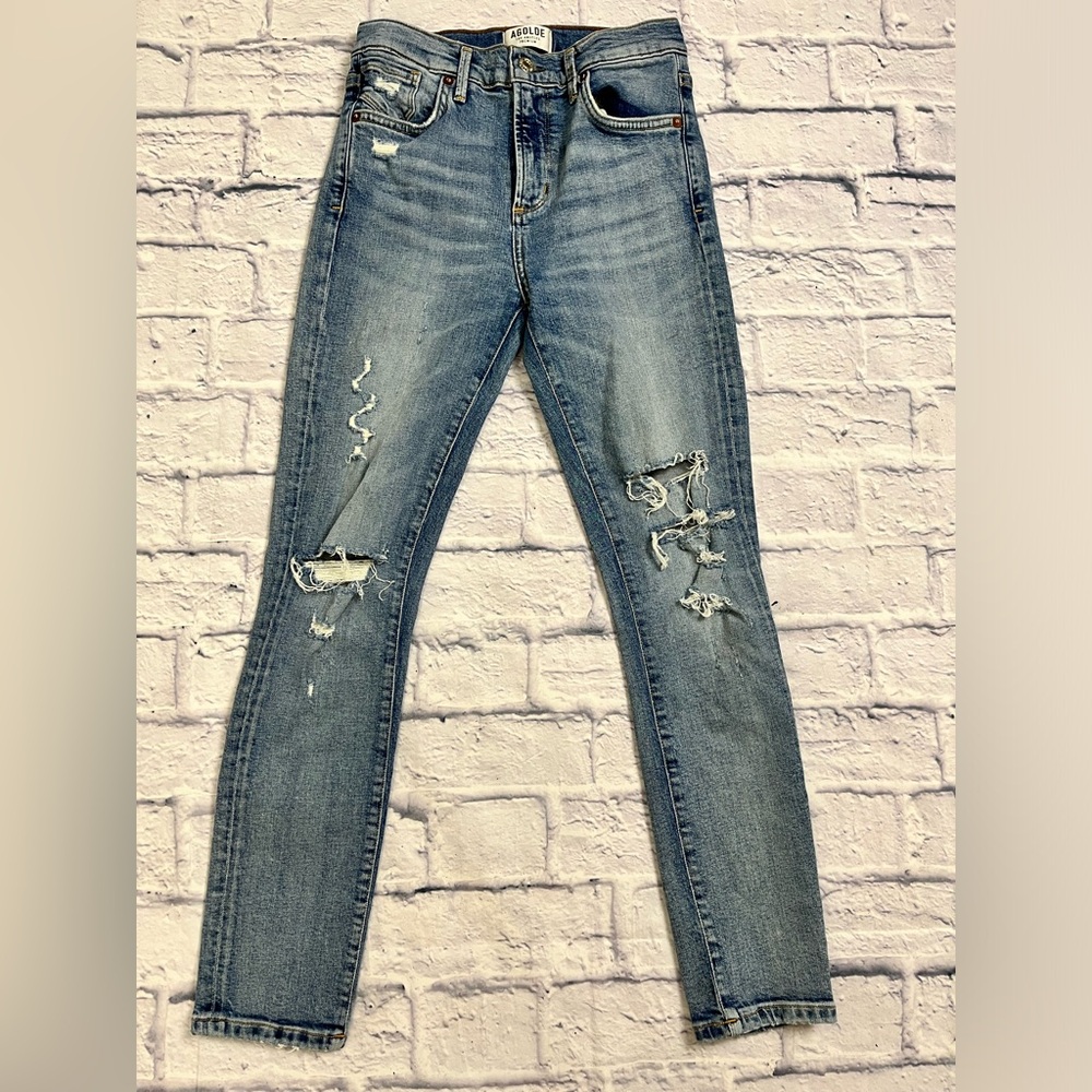 AGOLDE Distressed Jeans Style # A018-812 Women’s Size 25‎ Light Wash Denim